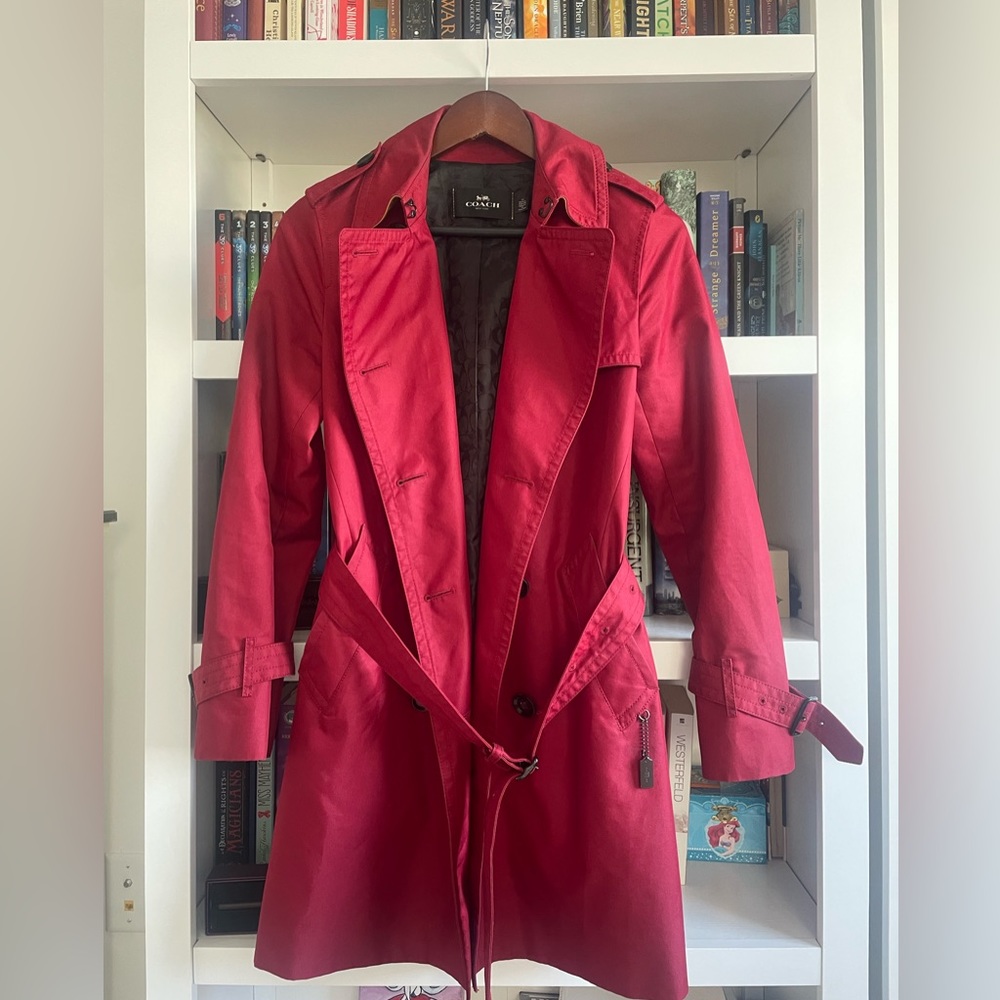 Red Coach Trenchcoat